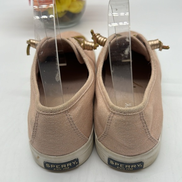 Sperry Pink Gold Sneakers with leather laces Size 8 SNK6869H - Picture 3 of 7